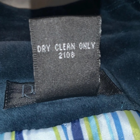 Dark Turquoise Blue Blazer Velour Size 10 - Picture 12 of 12